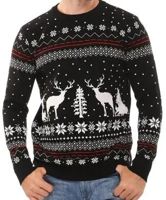 Mens Dark Reindeer Classic Jumper