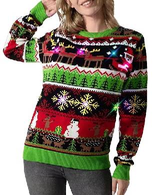 Novelty Light Up Rudolf Christmas Jumper