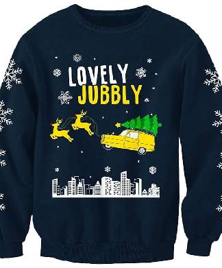 Only Fools Lovely Jubly Navy Christmas Jumper