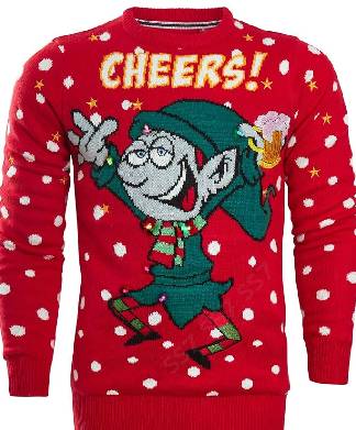 Red Cheers Light Up Christmas Jumper