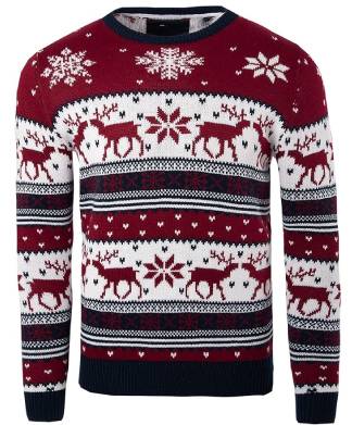 Red White Stag Nordic Christmas Jumper