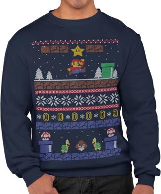 Retro Mario Bros Christmas Jumper