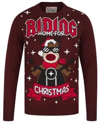 Biker Riding Home for Christmas Jumper