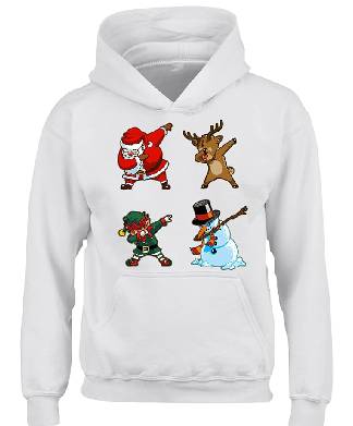 Santa, Reindeer, Elf & Snowman Hoodie