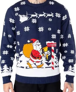 Santa To The Pub Christmas Jumper