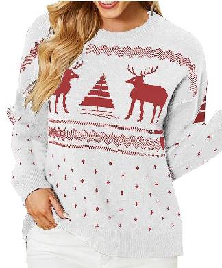 Womens Knitted Reindeer Christmas Jumper