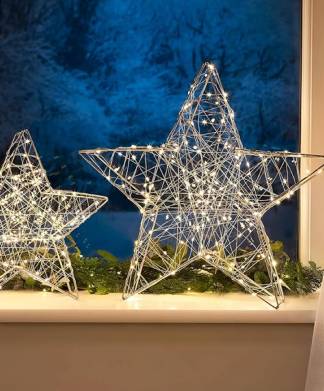 2pc Light Up Star Ornaments