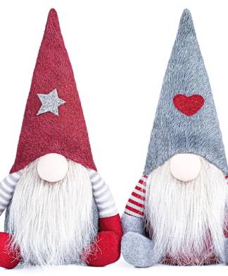 2pc Red Grey 9.5inch Christmas Gnomes