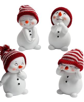 Decorative Snowman Figurines 4 Pack