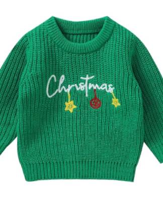 Green Christmas Charms Baby Xmas Jumper