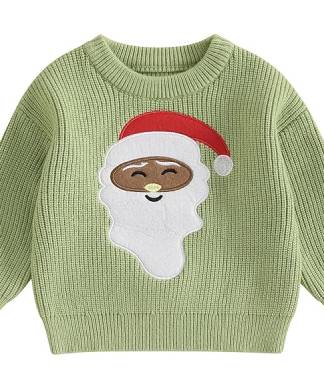 Green Santa Claus Baby Christmas Jumper