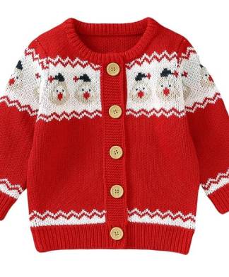 Red Button Baby Christmas Cardigan