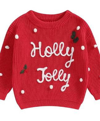 Red Holly Jolly Baby Christmas Jumper